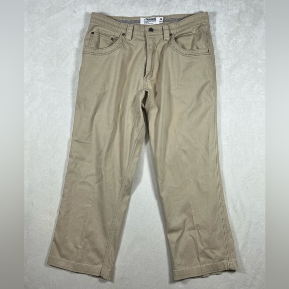 Mountain Khakis Heavy Cotton 34W 27L Tan Outdoor Chino Pants EUC - Picture 1 of 10